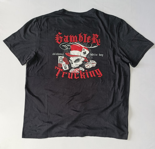 تی شرت مردانه برند GAMBLER TRUCKING استوک اورجینال رنگ مشکی