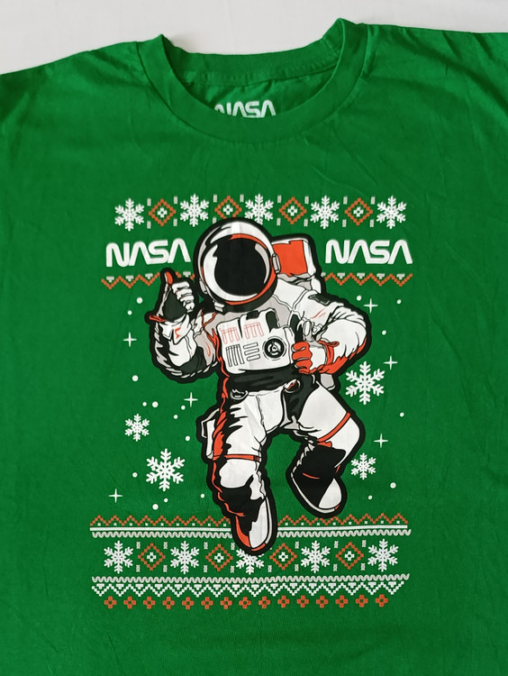 تی شرت طرح دار برند ناسا NASA استوک اورجینال رنگ سبز