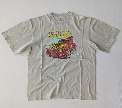 تی شرت مردانه برند وون داچ VON DUTCH استوک اورجینال طوسی