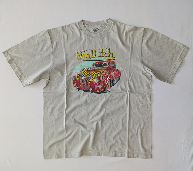 تی شرت مردانه برند وون داچ VON DUTCH استوک اورجینال طوسی