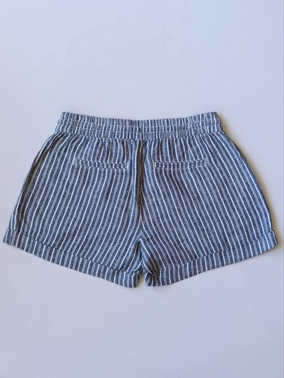 شلوارک لینن زنانه برند OLD NAVY استوک طرح راه راه نمای پشت