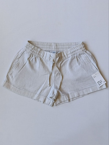شلوارک لینن زنانه برند OLD NAVY استوک اورجینال رنک سفید نمای جلو