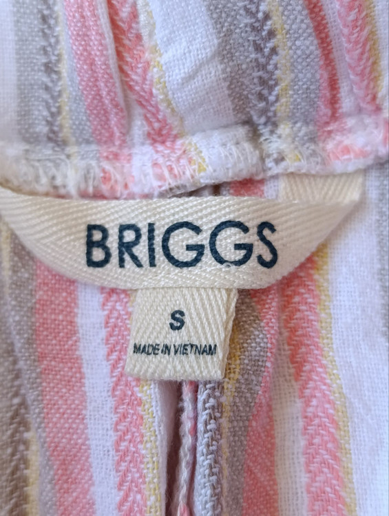 شلوارک لینن زنانه برند BRIGGS استوک اورجینال طرح راه راه نمای اتیکت و برند