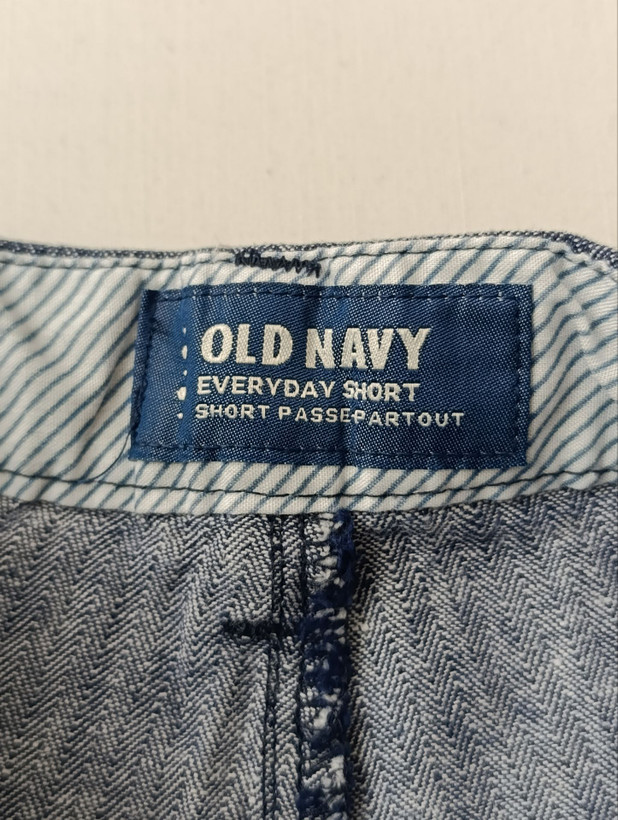شلوارک لینن زنانه برند OLD NAVY استوک اورجینال رنگ سرمه ای نمای اتبکت و برند