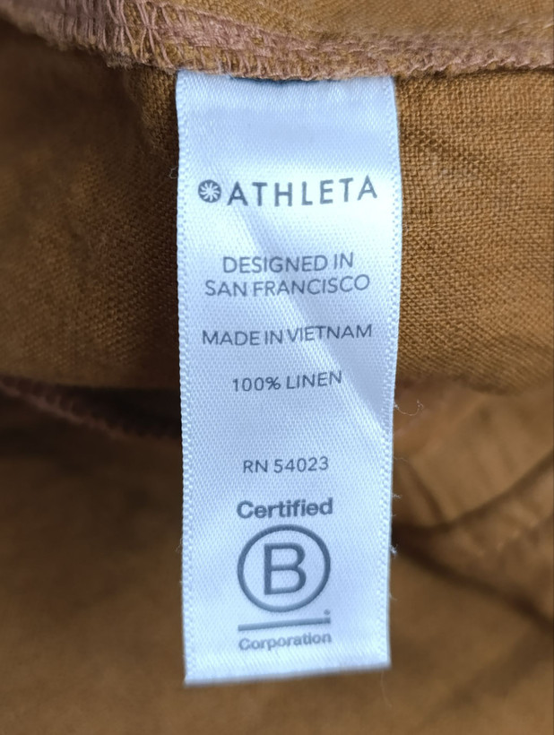 شلوارک زنانه لینن برند ATHLETA استوک اورجینال رنگ قهوه ای