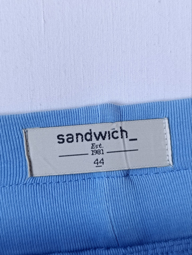 دامن تک لینن زنانه برند SANDWICH استوک اورجینال رنگ آبی نمای برند و اتیکت