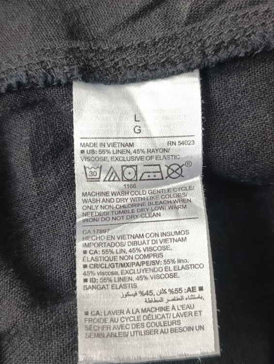 سرهمی لینن زنانه اسلش برند OLD NAVY استوک اورجینال رنگ مشکی نمای اتیکت