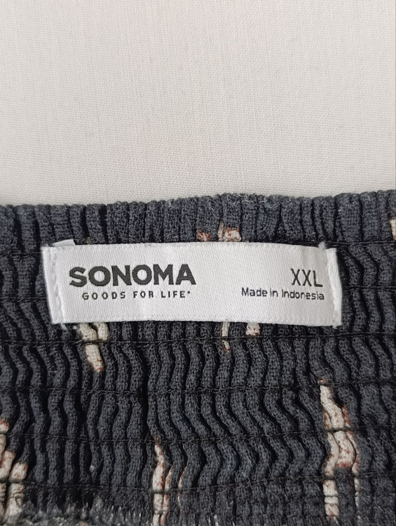 تاپ لینن زنانه برند سونوما SONOMA استوک اورجینال سرشانه بندی نمای اتیکت