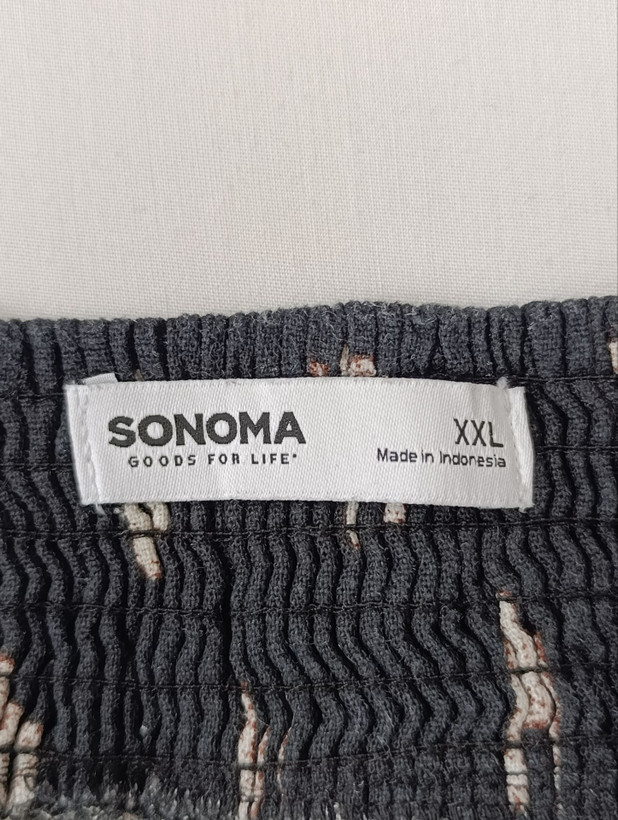 تاپ لینن زنانه برند سونوما SONOMA استوک اورجینال سرشانه بندی نمای اتیکت