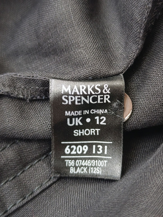 شلوار لینن زنانه برند MARKS & SPENCER استوک مشکی نمای اتیکت