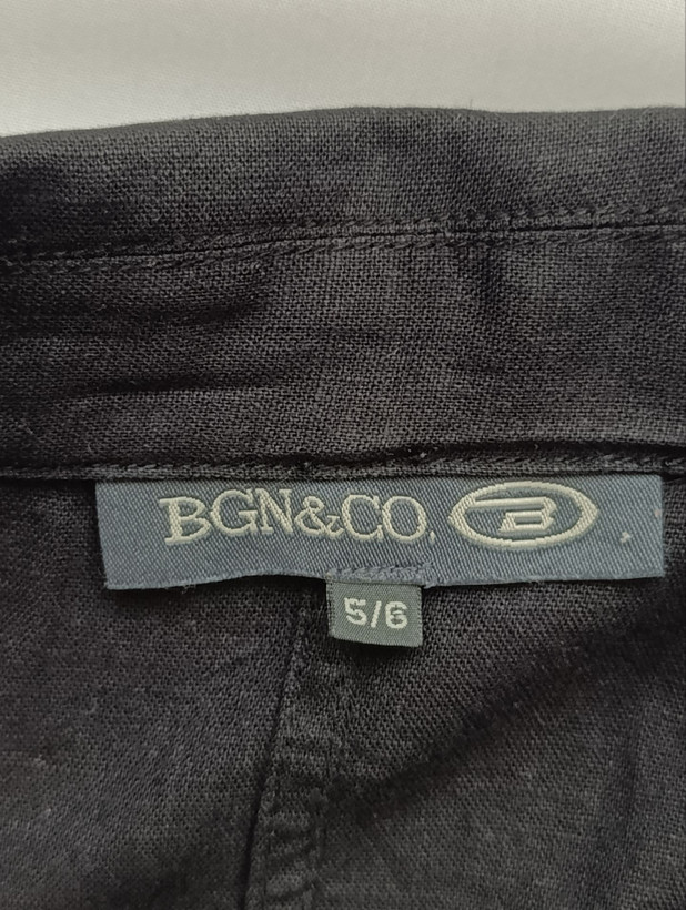 کت تک مجلسی زنانه لینن برند BGN & CO استوک مشکی نمای اتیکت یقه