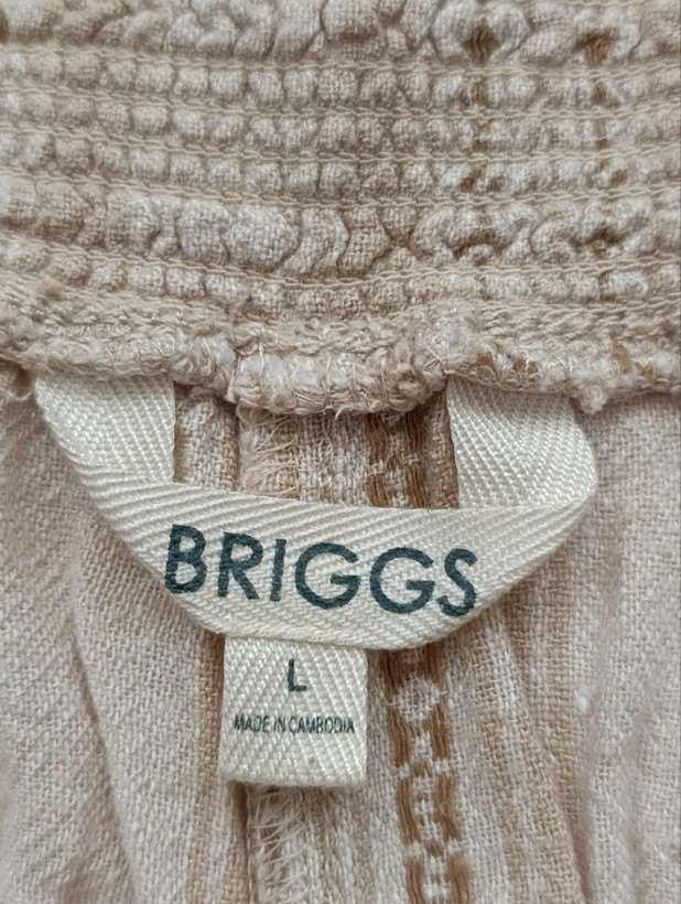 شلوار زنانه لینن برند BRIGGS استوک اورجینال طرح دار نمای اتیکت و برند