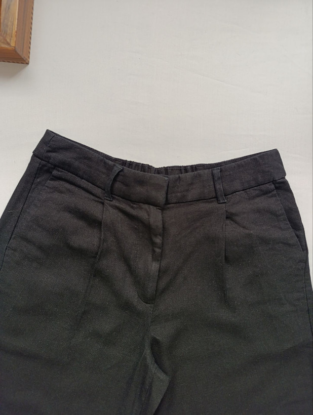 شلوار زنانه لینن برند OLD NAVY استوک اورجینال رنگ مشکی نمای کمر