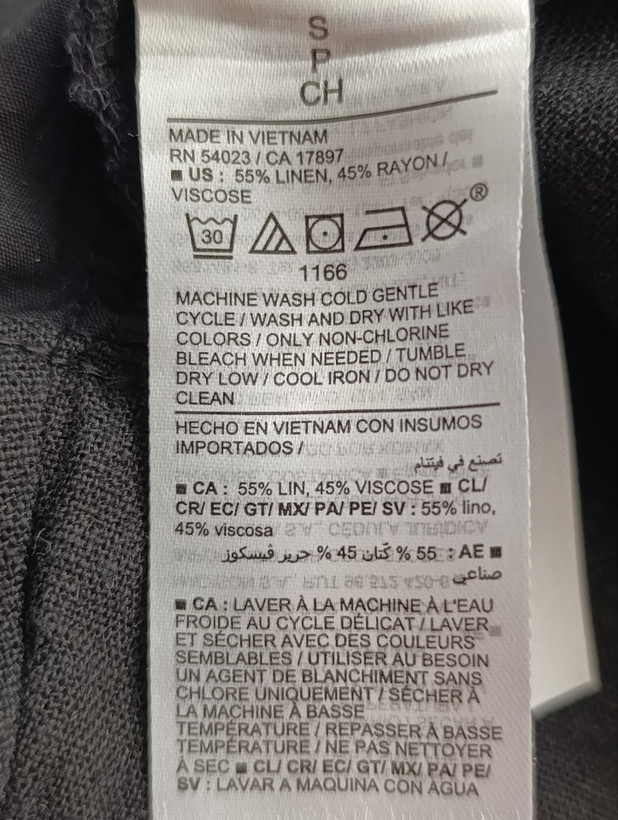 شلوار زنانه لینن برند OLD NAVY استوک اورجینال رنگ مشکی نمای اتیکت