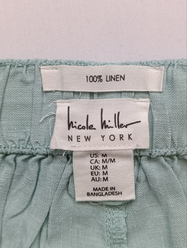 شلوار زنانه لینن NICOLE MILLER استوک اورجینال خوش رنگ نمای اتیکت و برند
