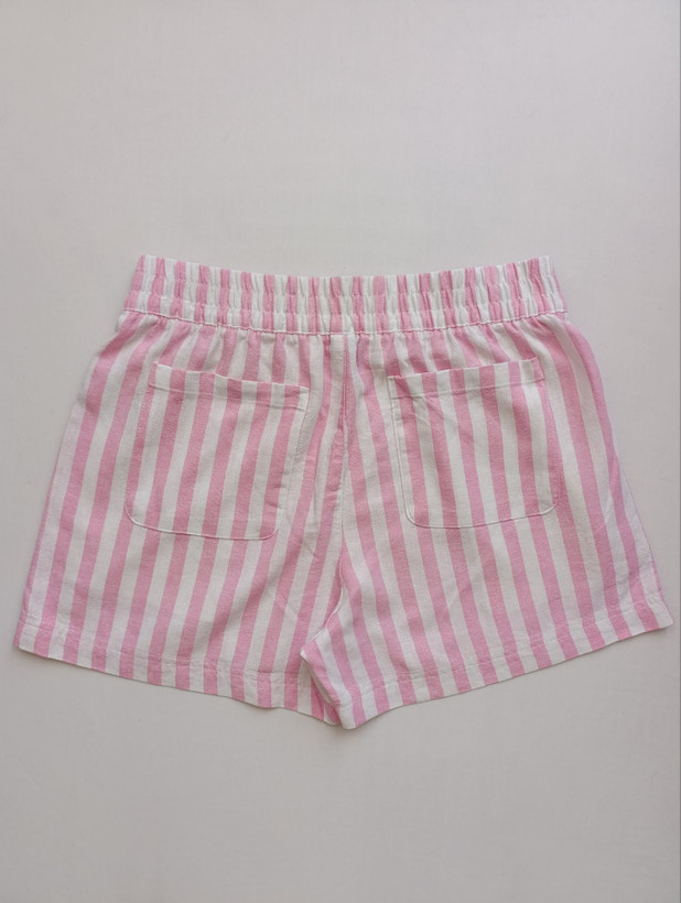 شلوارک زنانه لینن برند OLD NAVY استوک اورجینال رنگ صورتی_سفید