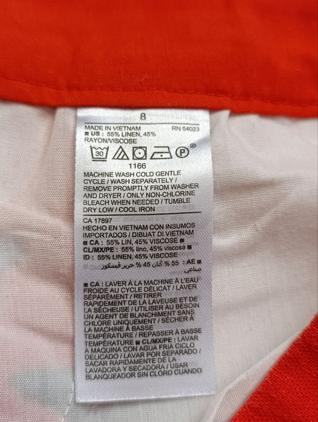 شلوارک زنانه لینن برند OLD NAVY استوک اورجینال طرحدار نمای اتبکت