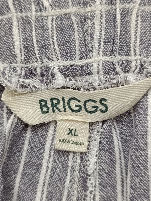 شلوار زنانه لینن برند BRIGGS استوک اورجینال طرح راه راه نمای اتیکت و برند