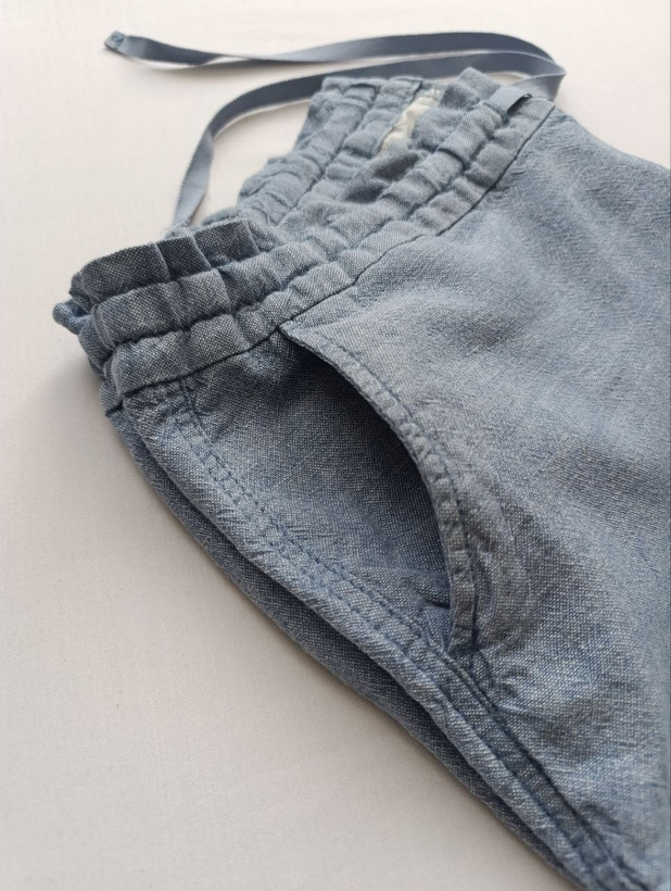 شلوارک زنانه لینن برند OLD NAVY استوک اورجینال خوش رنگ نمای جیب