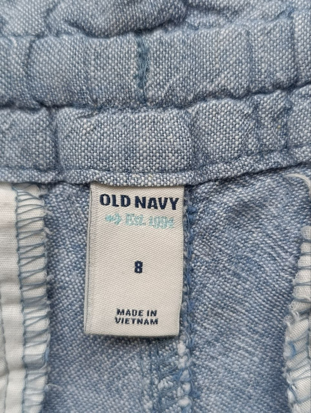 شلوارک زنانه لینن برند OLD NAVY استوک اورجینال خوش رنگ نمای اتیکت و برند
