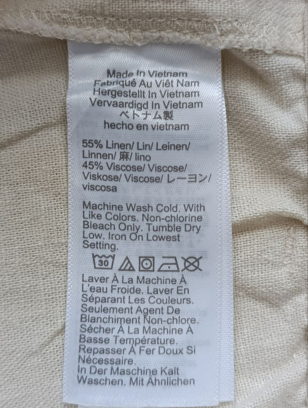 شلوارک زنانه لینن برند J.CREW استوک اورجینال رنگ کرم نمای اتیکت