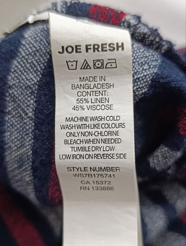 شلوارک زنانه لینن برند JOE FRESH استوک اورجینال طرحدار نمای اتیکت