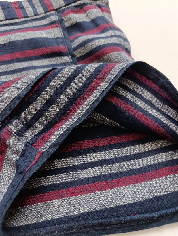 شلوارک زنانه لینن برند JOE FRESH استوک اورجینال طرحدار نمای نزدیک جنس پارچه