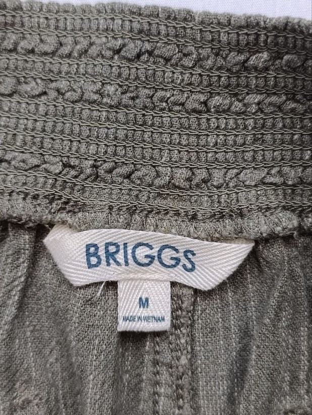 شلوارک زنانه لینن برند BRIGGS استوک اورجینال سبز زیتونی اتیکت و برند