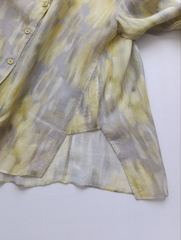 شومیز لینن زنانه برند ZARA استوک اورجینال خوش رنگ نمای کنار