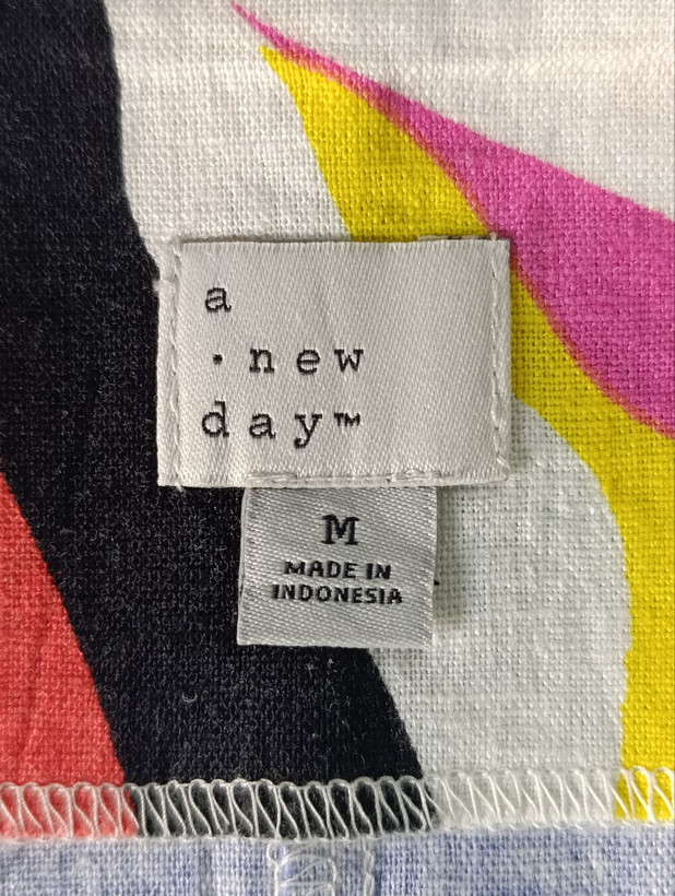 پیراهن ساحلی زنانه لینن برند A NEW DAY استوک اورجینال رنگی نمای اتیکت و برند