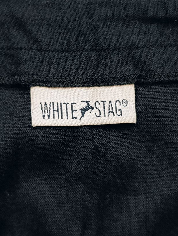 دامن تک لینن برند WHITE STAG استوک اورجینال رنگ مشکی نمای اتیکت و برند