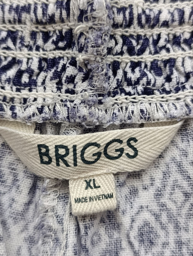 شلوارک زنانه لینن برند BRIGGS استوک اورجینال طرحدار نمای برند و اتیکت