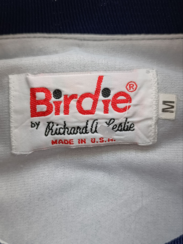 بادگیر مردانه برند BIRDIE استوک اورجینال رنگ سرمه ای نمای اتیکت برند