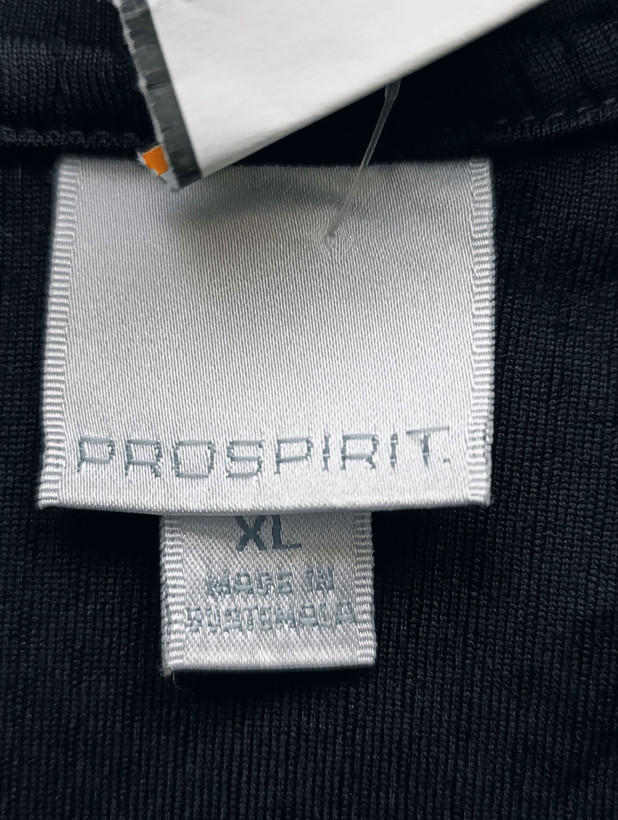 سویشرت ورزشی مردانه برند PROSPIRIT استوک اورجینال رنگ مشکی نمای اتیکت برند
