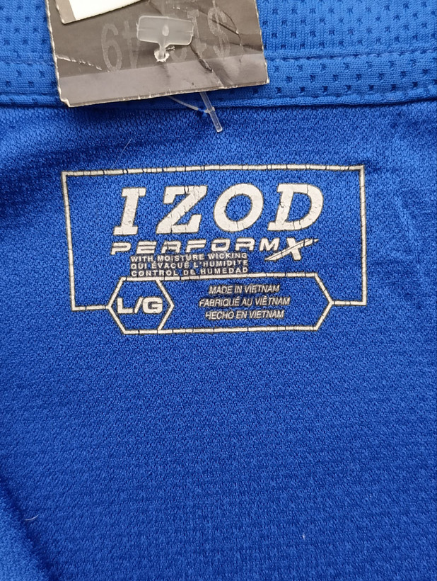 بلوز ورزشی مردانه برند IZOD استوک اورجینال نیم زیپ نمای اتیکت برند